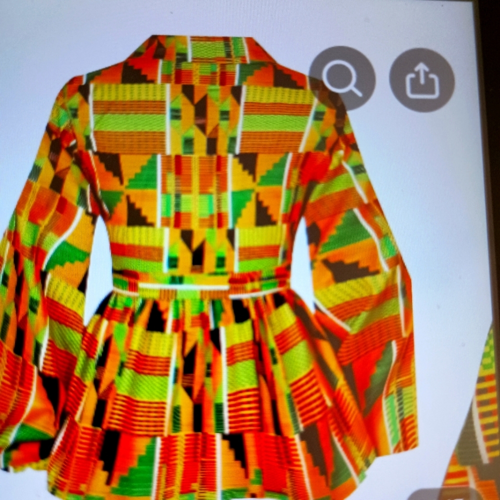 African Ethnic  Blouse Sz XL Nwot$38 + Free Scarf